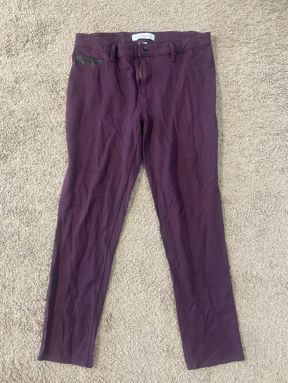 Calvin Klein & Co. Jeans Womens 12 Purple Skinny Stretch Slim Fit Denim Pants